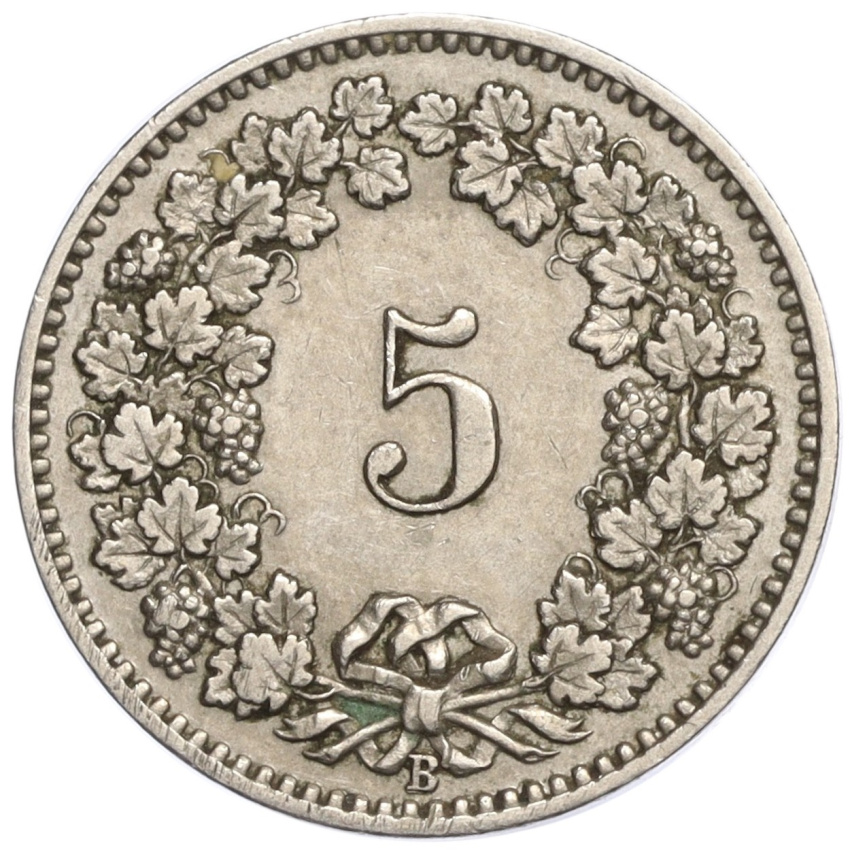 5 раппенов 1901 года Швейцария (вид 2)