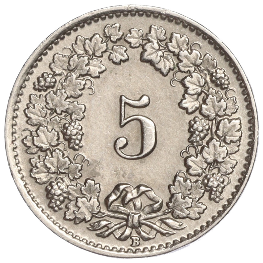 5 раппенов 1940 года Швейцария (вид 2)