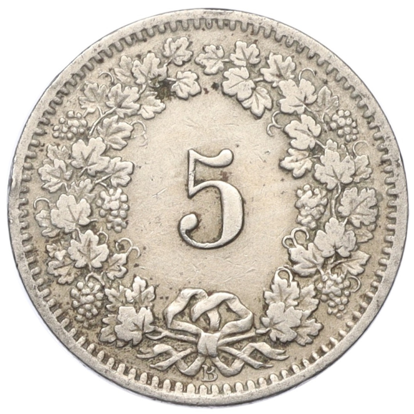 5 раппенов 1913 года Швейцария (вид 2)