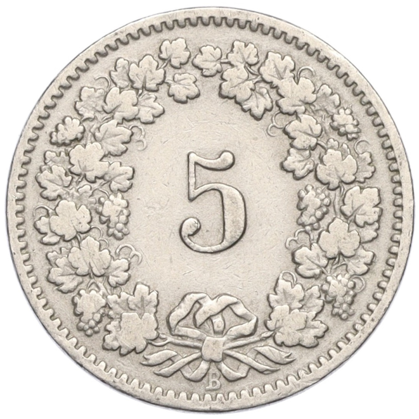 5 раппенов 1914 года Швейцария (вид 2)