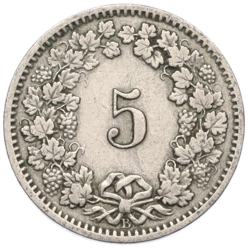 5 раппенов 1914 года Швейцария (вид 2)