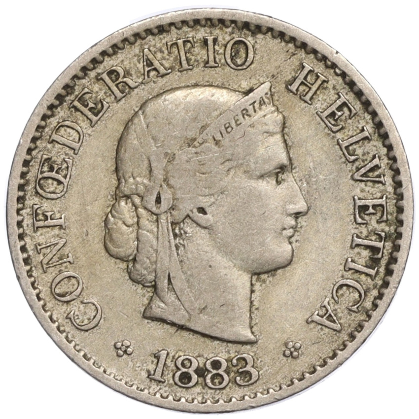 5 раппенов 1883 года Швейцария