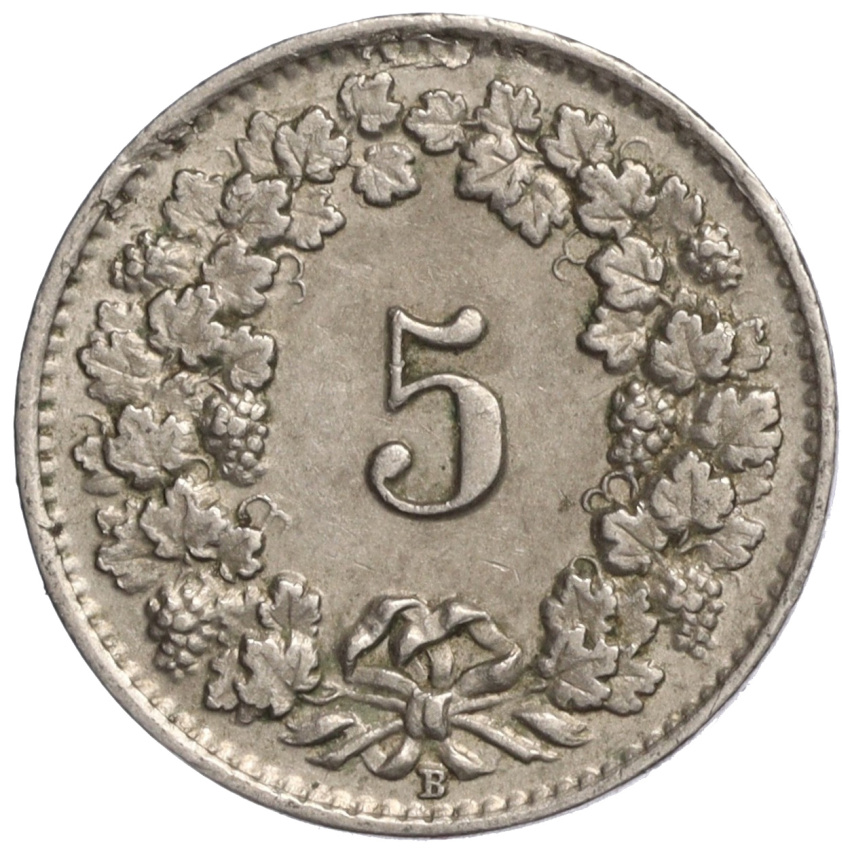 5 раппенов 1940 года Швейцария (вид 2)