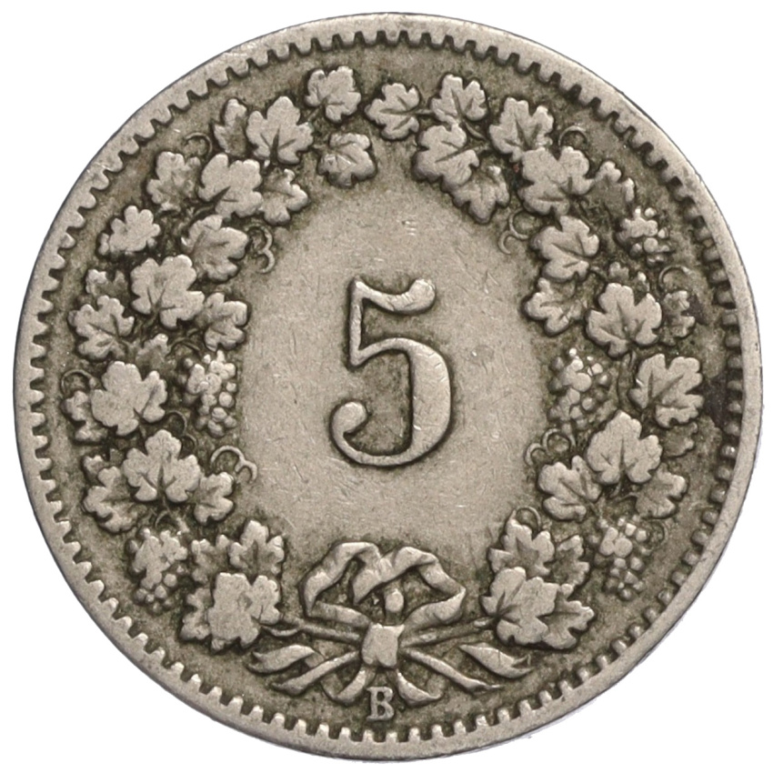 5 раппенов 1904 года Швейцария (вид 2)