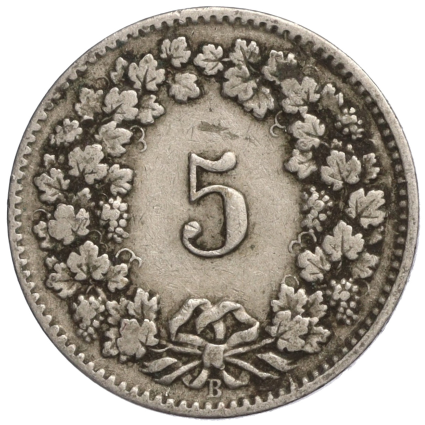5 раппенов 1904 года Швейцария (вид 2)