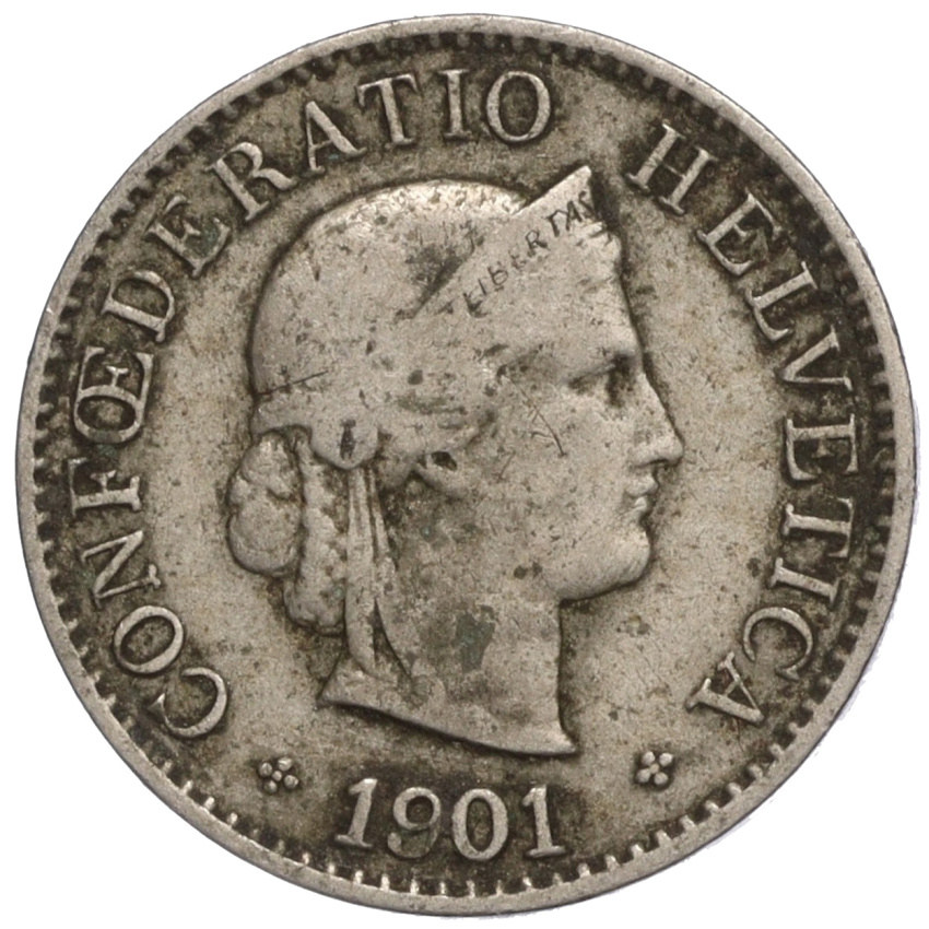 5 раппенов 1901 года Швейцария