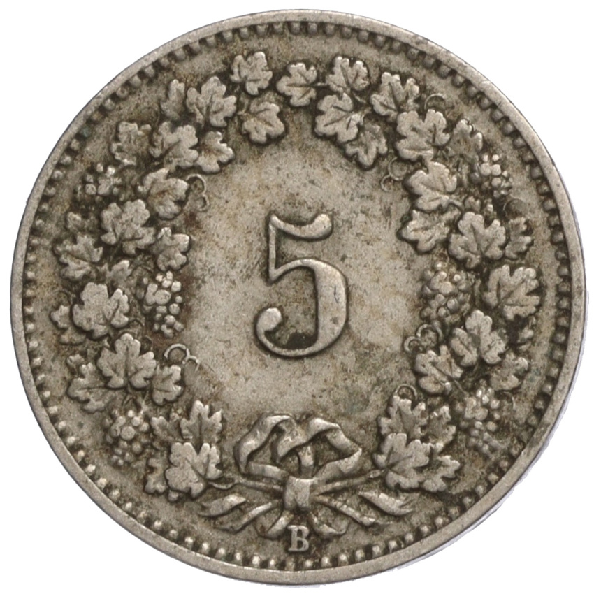 5 раппенов 1901 года Швейцария (вид 2)