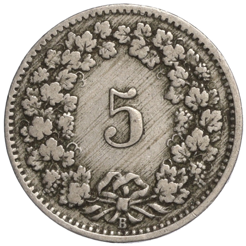 5 раппенов 1903 года Швейцария (вид 2)