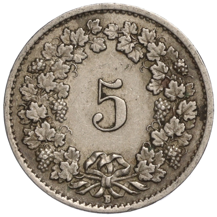 5 раппенов 1919 года Швейцария (вид 2)