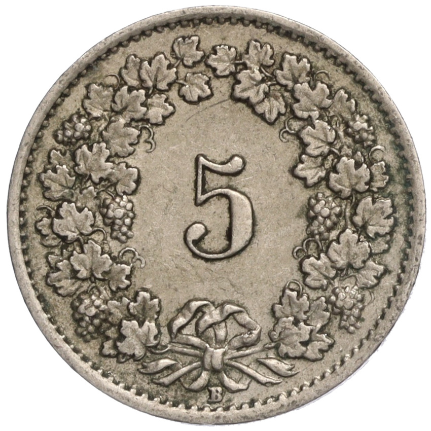 5 раппенов 1919 года Швейцария (вид 2)
