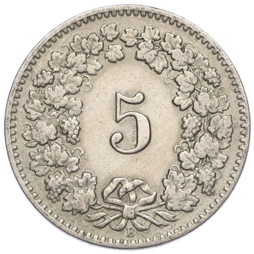 5 раппенов 1915 года Швейцария (вид 2)