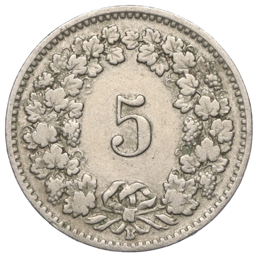 5 раппенов 1911 года Швейцария (вид 2)