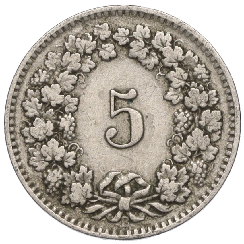 5 раппенов 1912 года Швейцария (вид 2)
