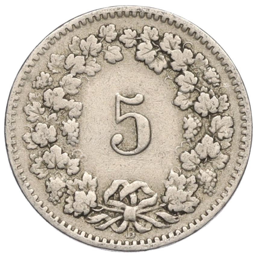 5 раппенов 1913 года Швейцария (вид 2)