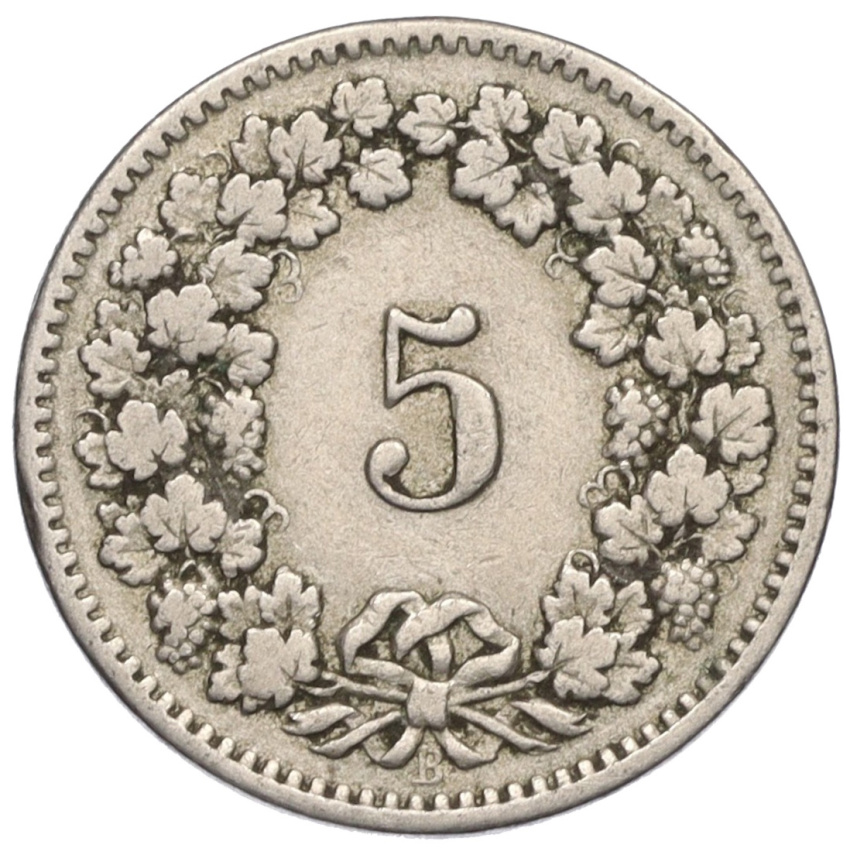 5 раппенов 1913 года Швейцария (вид 2)