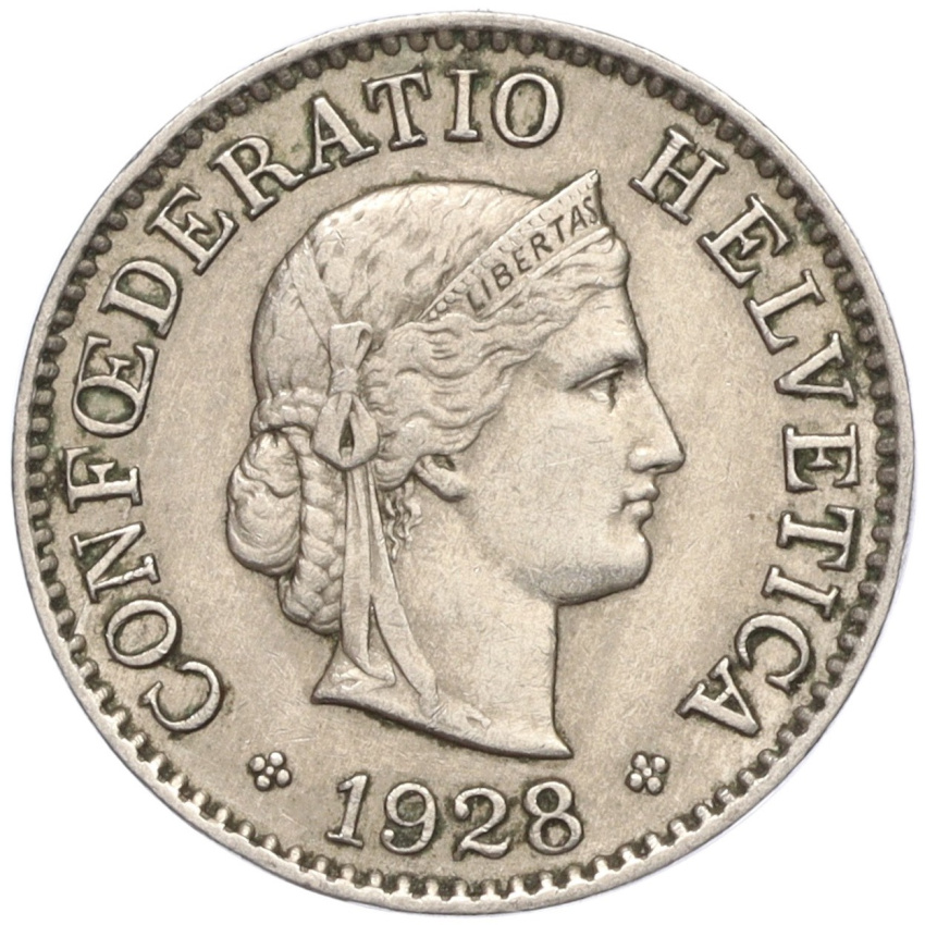 5 раппенов 1928 года Швейцария