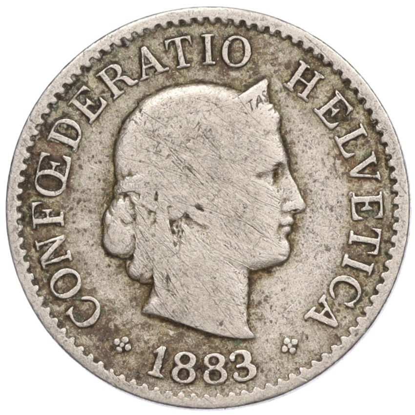 5 раппенов 1883 года Швейцария