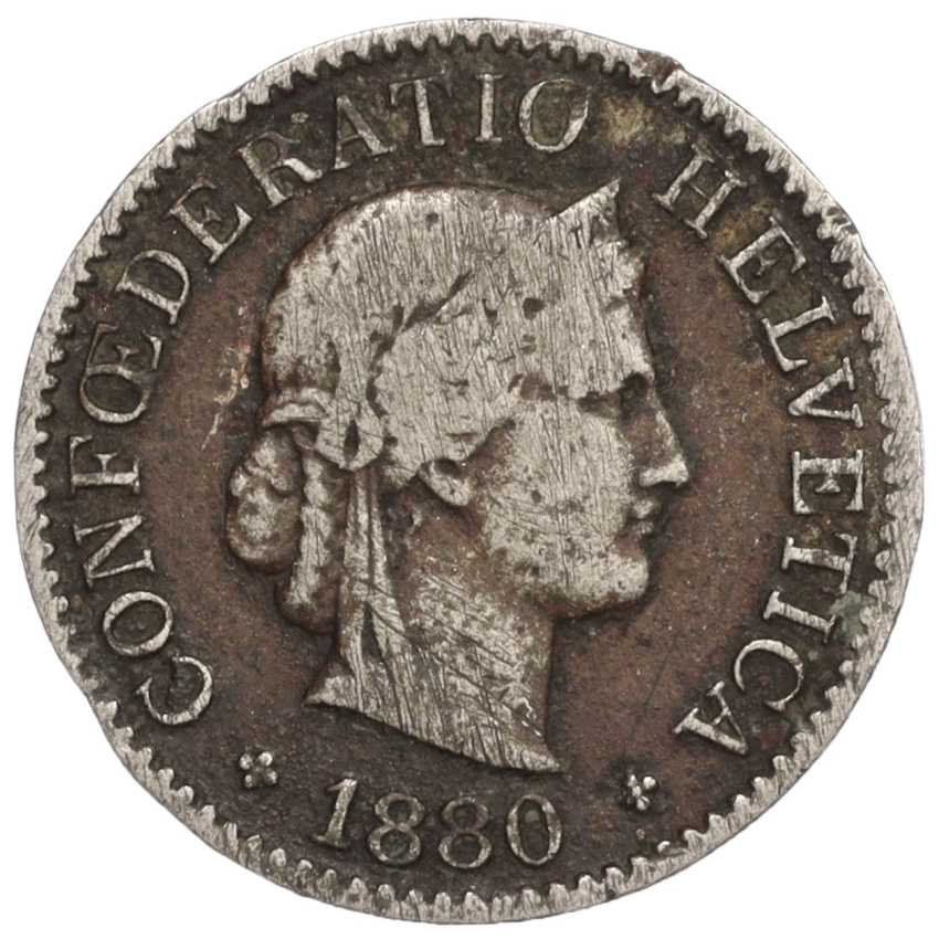 5 раппенов 1880 года Швейцария