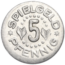 Жетон игровой (игрушечные деньги) 5 пфеннигов «Spielgeld» Германия