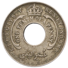 Монета 1/10 пенни 1914 года H Британская Западная Африка (реверс)