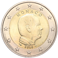 Монета 2 евро 2014 года Монако (аверс)