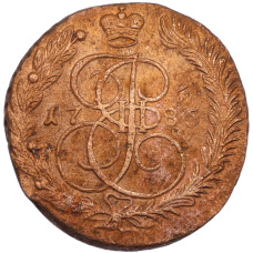 Монета 5 копеек 1785 года ЕМ (аверс)