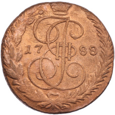 Монета 5 копеек 1788 года ЕМ (аверс)