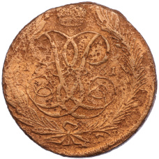 Монета 5 копеек 1761 года (аверс)
