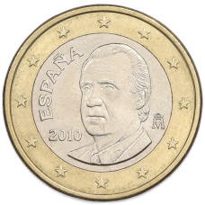 Монета 1 евро 2010 года Испания (аверс)