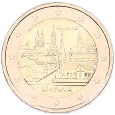 Монета 2 евро 2026 года Литва «Каунас» (аверс)