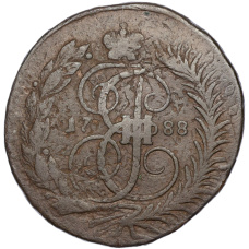 Монета 2 копейки 1788 года ММ (аверс)