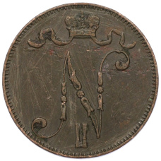 Монета 5 пенни 1898 года Русская Финляндия (реверс)