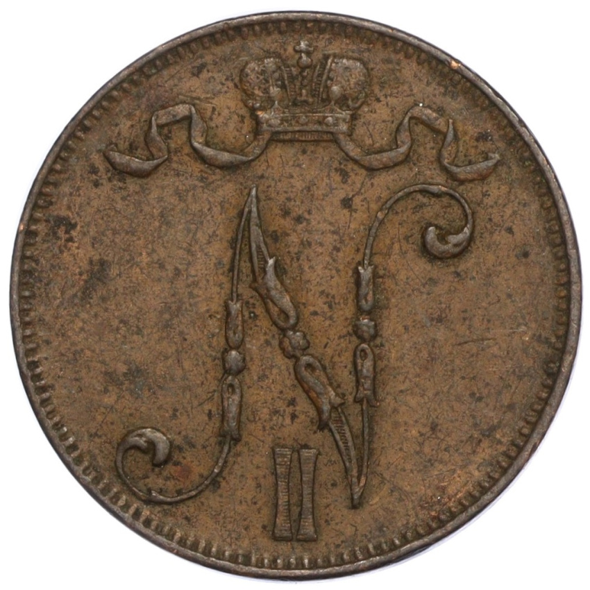 5 пенни 1908 года Русская Финляндия (вид 2)