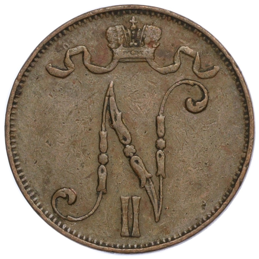 5 пенни 1908 года Русская Финляндия (вид 2)