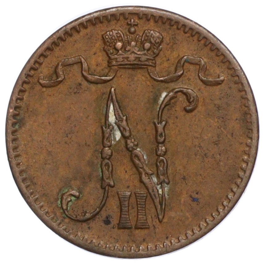 1 пенни 1900 года Русская Финляндия (вид 2)