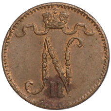 Монета 1 пенни 1914 года Русская Финляндия (реверс)