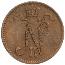 Монета 1 пенни 1916 года Русская Финляндия (реверс)