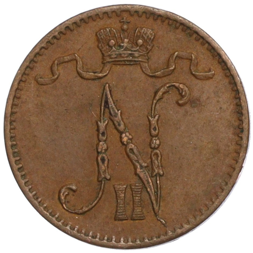 1 пенни 1909 года Русская Финляндия (вид 2)