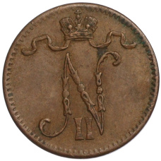 Монета 1 пенни 1912 года Русская Финляндия (реверс)
