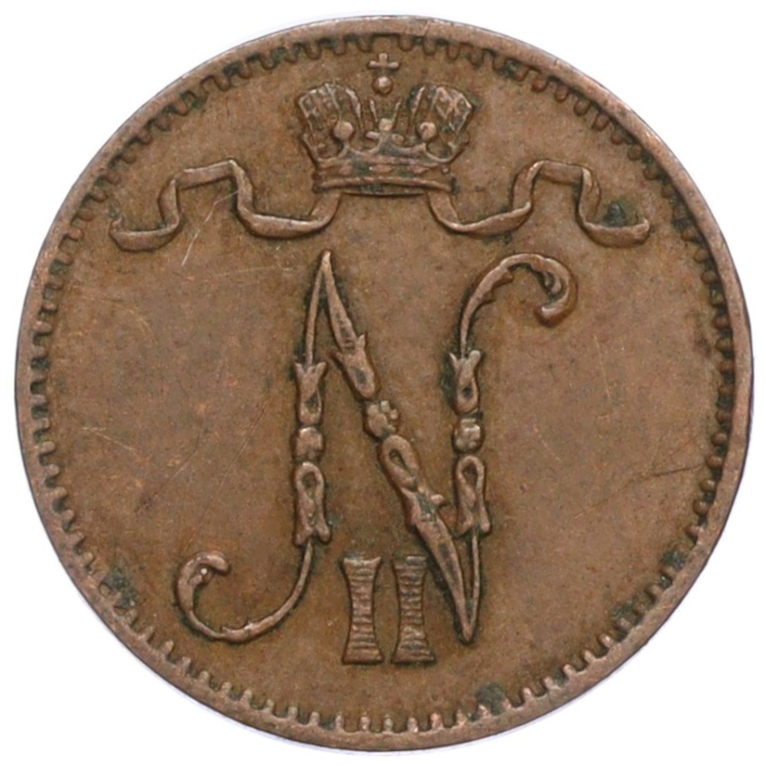 1 пенни 1908 года Русская Финляндия (вид 2)