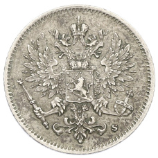 Монета 25 пенни 1916 года Русская Финляндия (реверс)