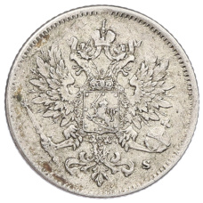 Монета 25 пенни 1917 года Русская Финляндия (Орел с коронами) (реверс)