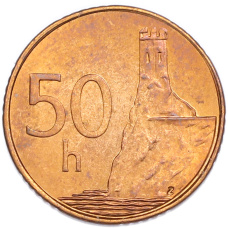 Монета 50 геллеров 2007 года Словакия (аверс)