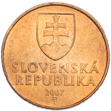 Монета 50 геллеров 2007 года Словакия (реверс)